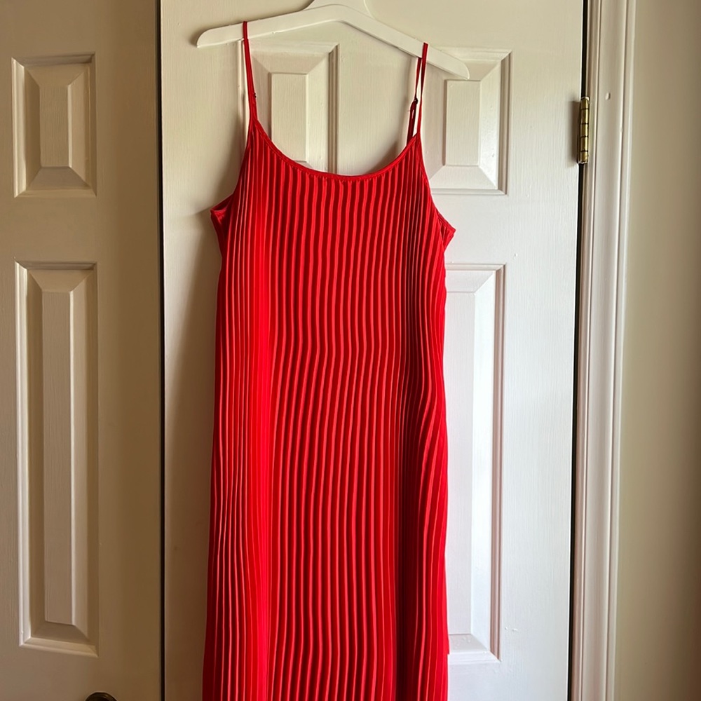 Banana republic red textured maxi dress